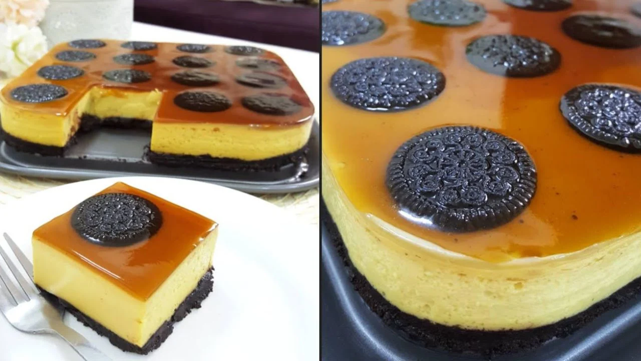 خطوات تحضير كيكة الأوريو بالكراميل