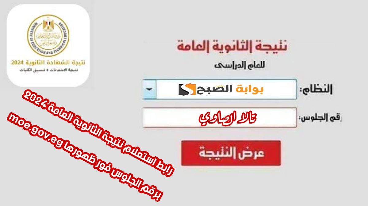 رابط استعلام نتيجة الثانوية العامة 2024 برقم الجلوس فور ظهورها