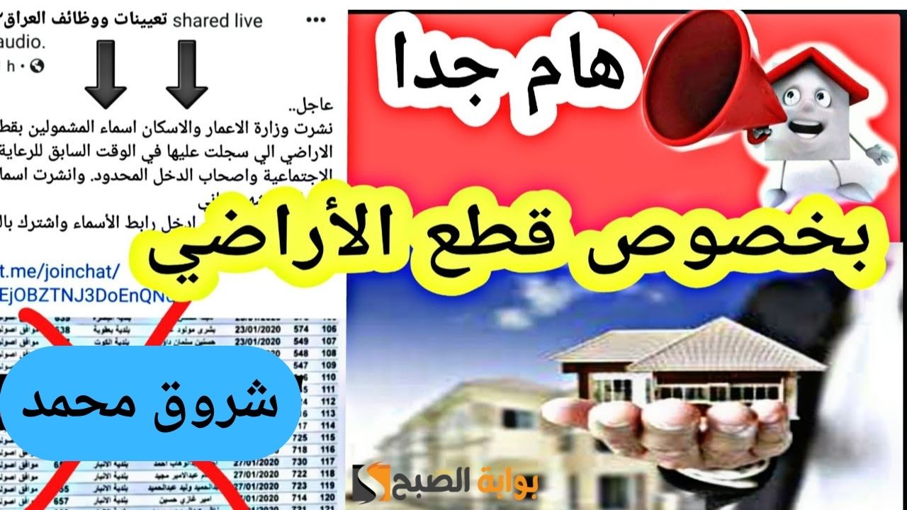 رابط الاستعلام عن أسماء المشمولين بقطع الأراضي العراق 2024