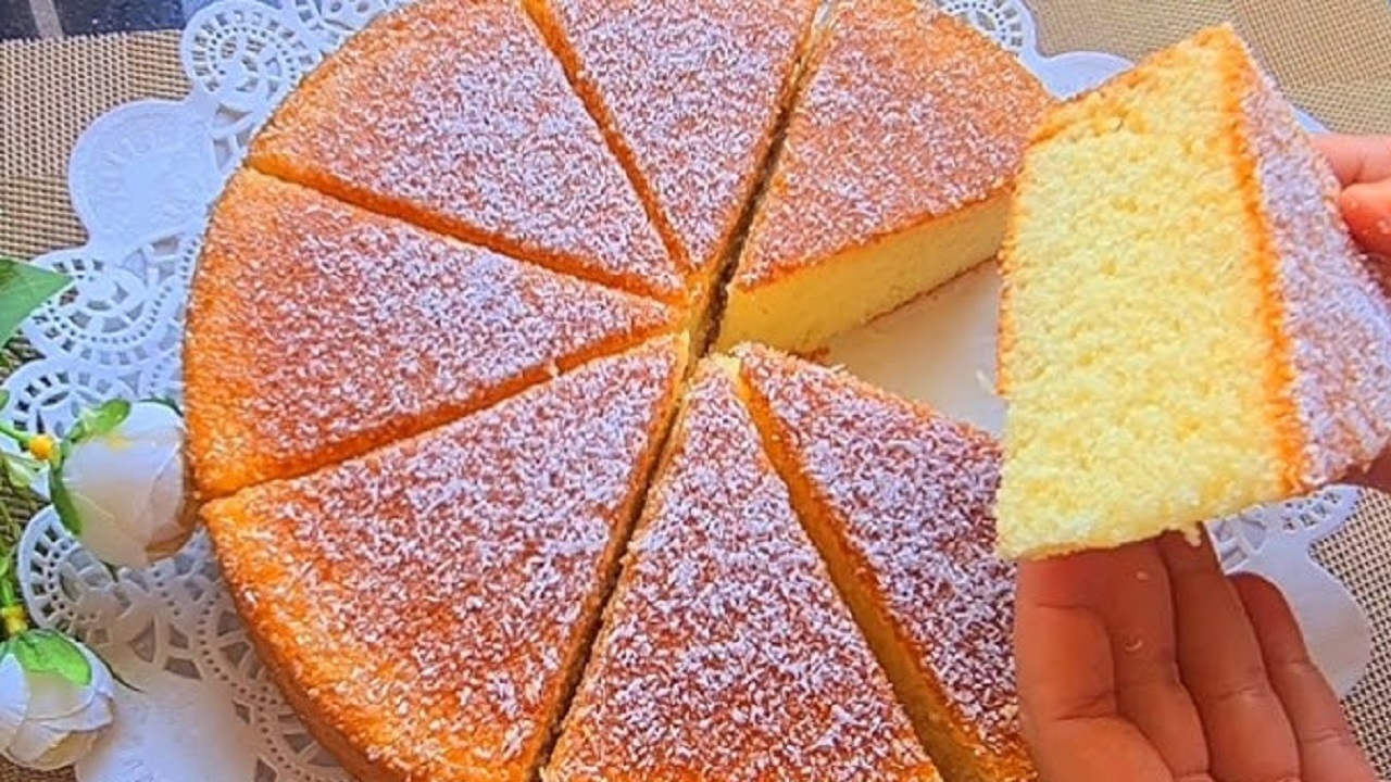 كيكة الزبادي السريعة بقوام اسفنجي