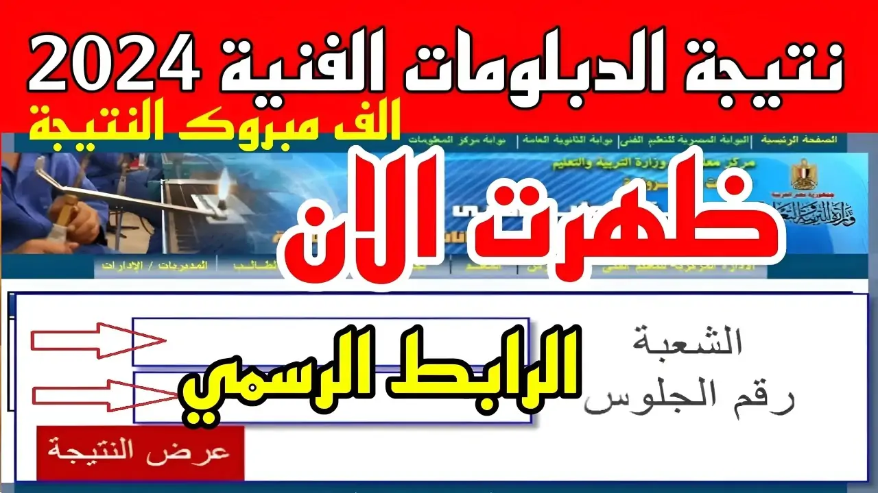رابط نتيجة الدبلومات الفنية 2024 الدور الثاني