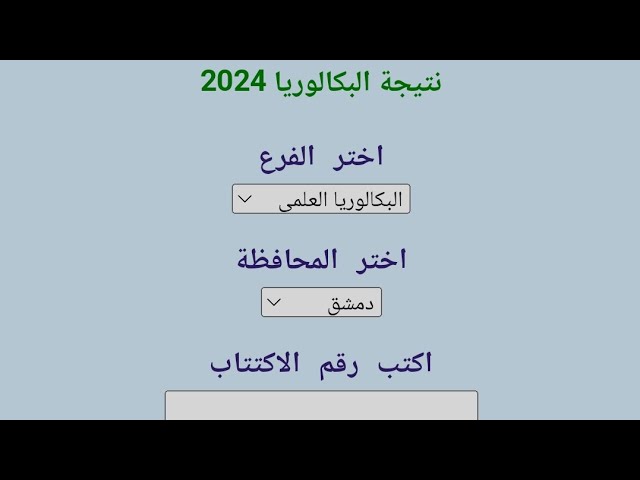 نتائج البكالوريا سوريا 2024 تكميلي