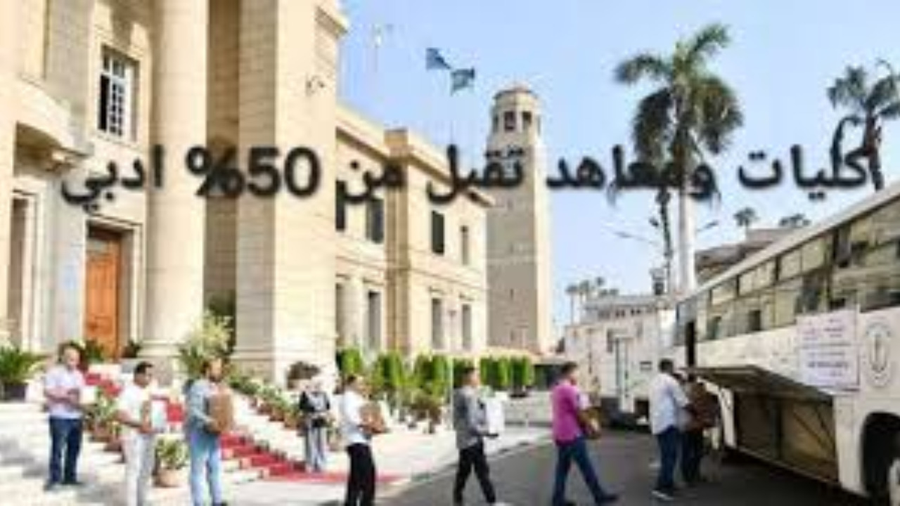 هل يوجد كليات تقبل من مجموع 50 ادبي؟