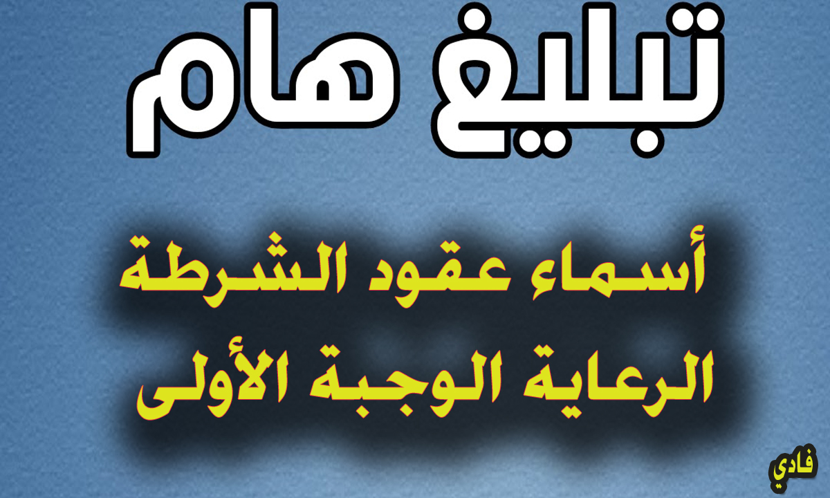أسماء عقود الشرطة الرعاية الوجبة الأولى بالعراق 2024