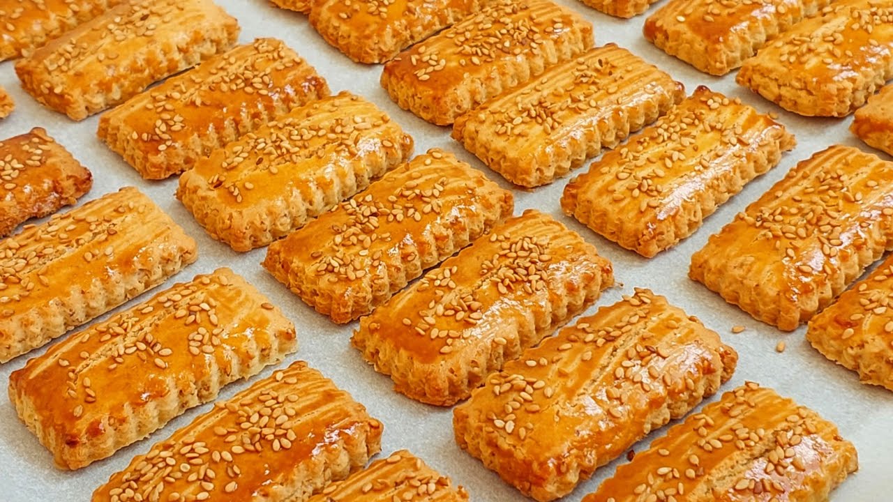 بسكويت الشاي بالسمسم