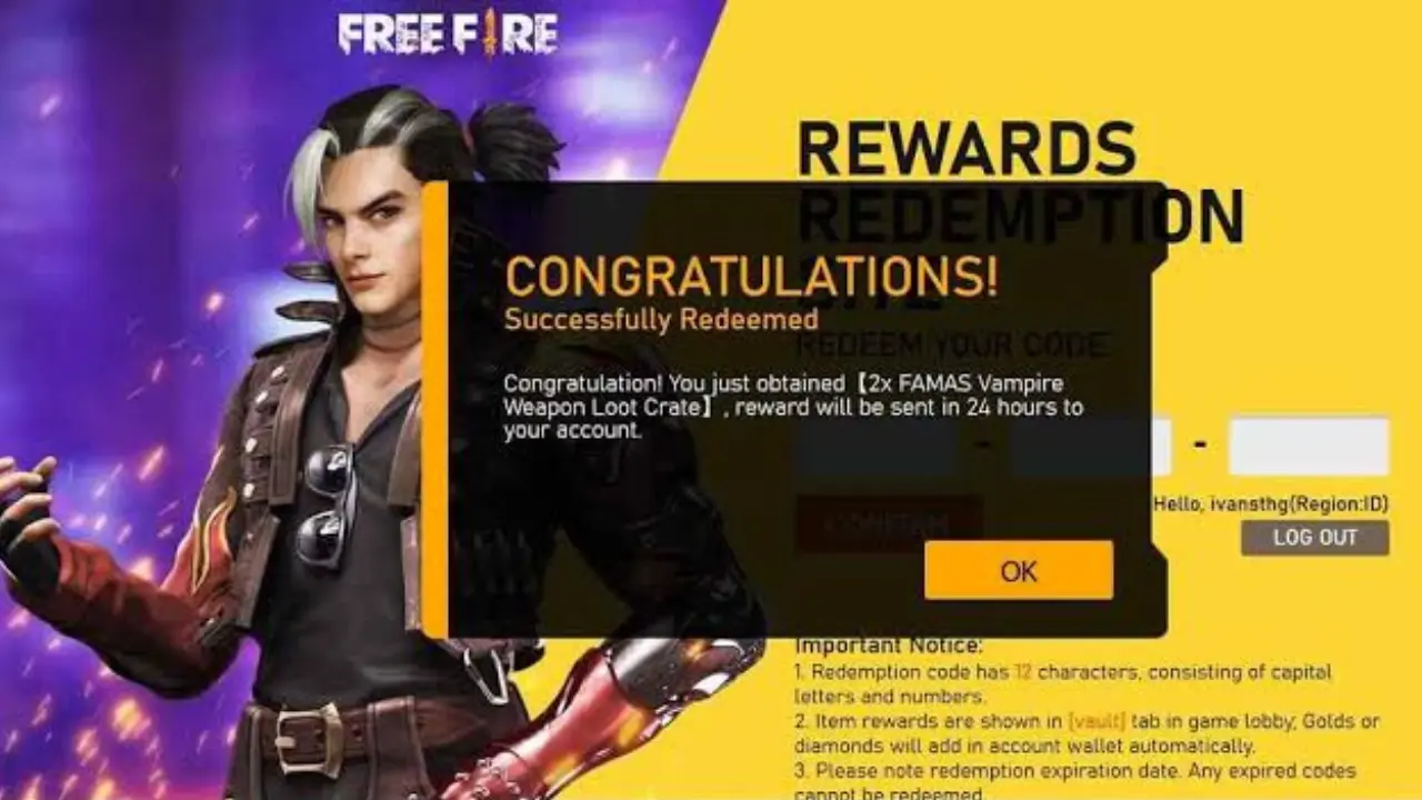 أكواد فري فاير 2024 Free Fire Codes محدثة بتاريخ اليوم
