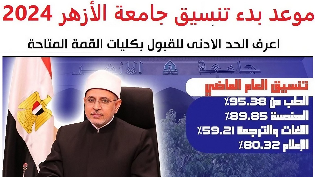 جامعة الأزهر تعلن موعد بدء تنسيق المرحلة الأولى والثانية للعام الجامعي 2025