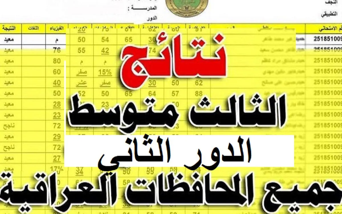 نتائج الثالث المتوسط للدور الثاني 2024