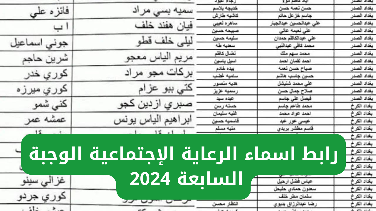 الرعاية الإجتماعية الوجبة السابعة