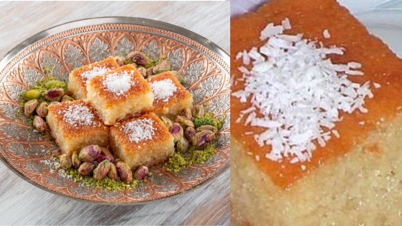 طريقة عمل النمورة بجوز الهند