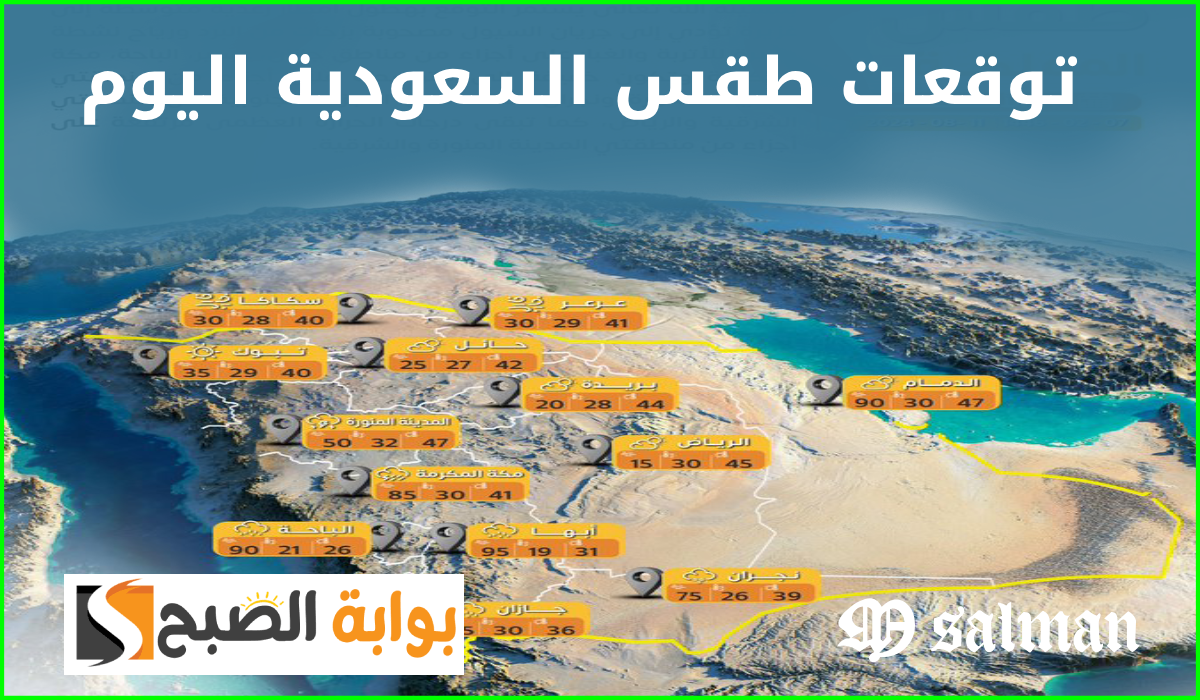 توقعات طقس السعودية اليوم