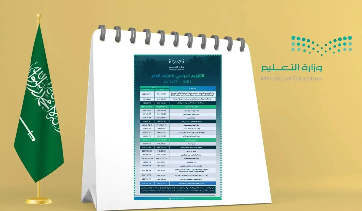 عاااجل ورسميا.. وزارة التعليم التقويم الدراسي للمرحلة الابتدائية 1446 في المملكة العربية السعودية