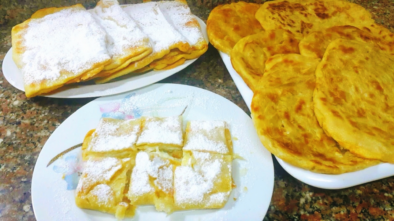 فطيرة طاسة سريعة بسكر وحليب