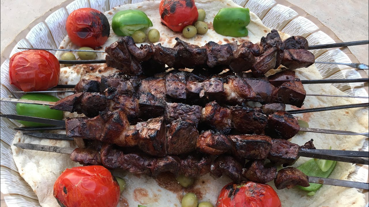 كبدة المشوية على الفحم