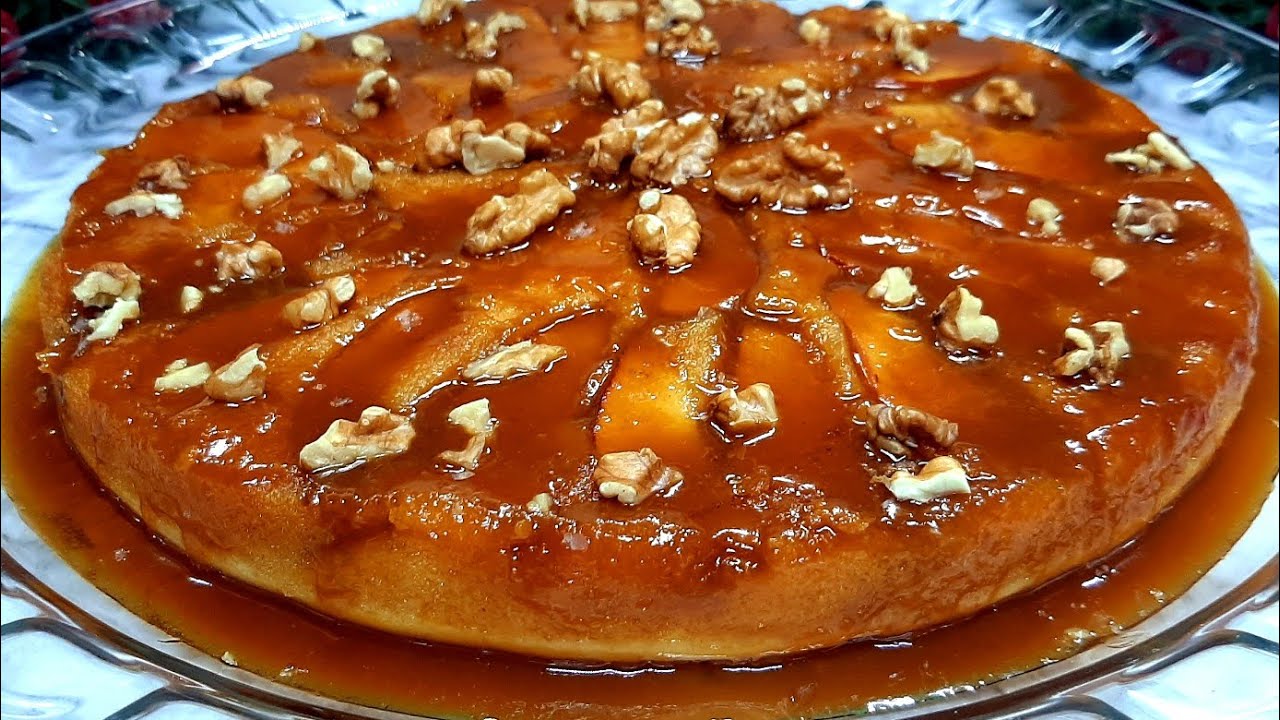 كيكة التفاح المكرمل