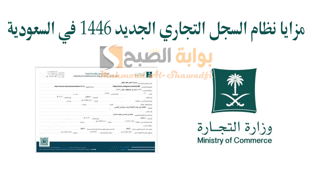 مزايا نظام السجل التجاري الجديد 1446 في السعودية