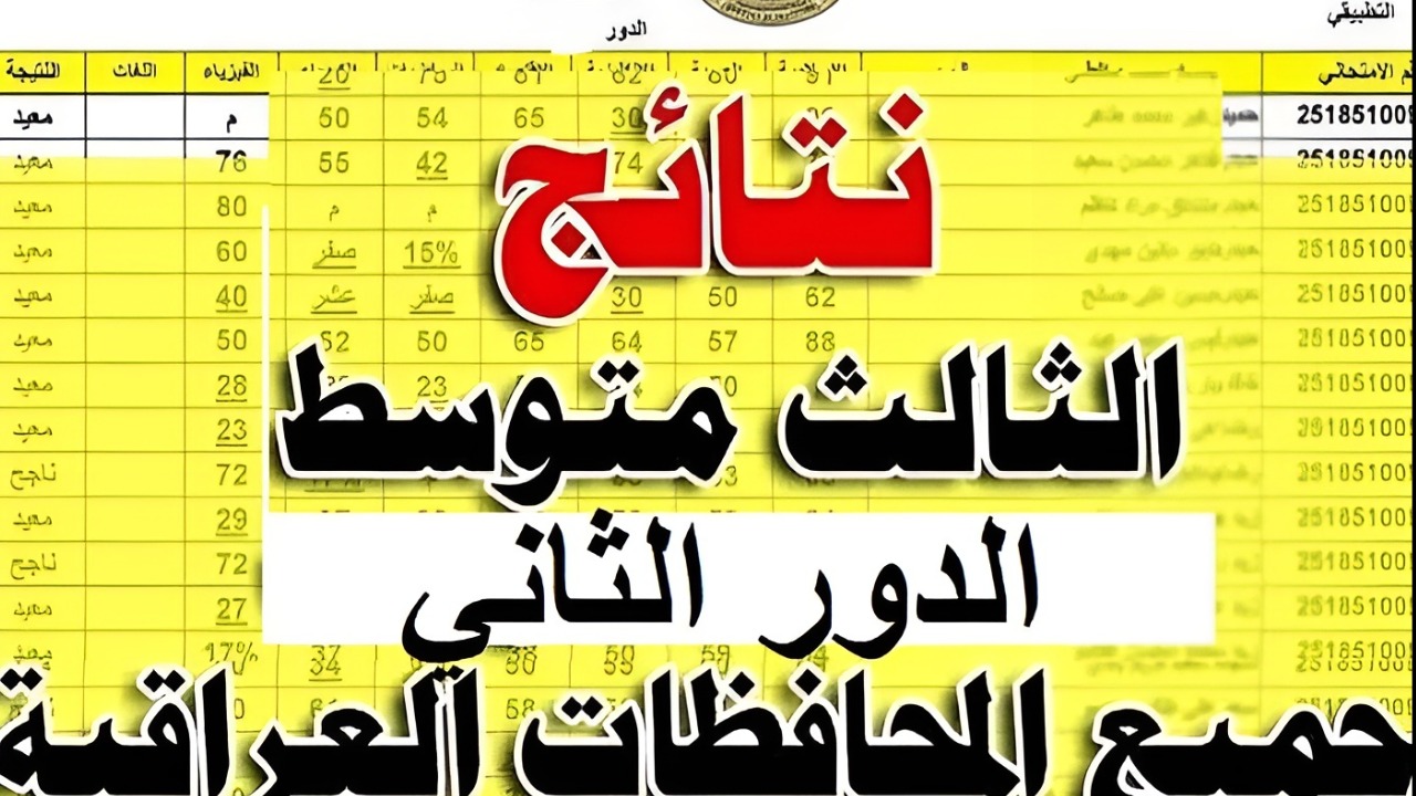 نتائج الثالث متوسط دور ثاني 2024