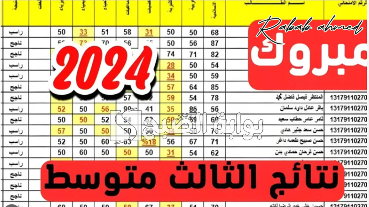 نتائج الثالث متوسط الدور الثاني 2024