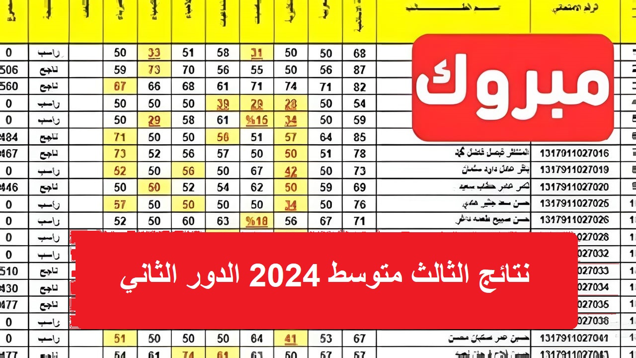 نتائج الثالث متوسط 2024 الدور الثاني