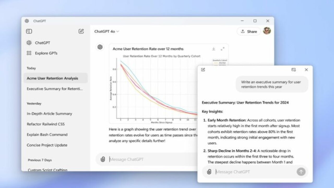 OpenAI... تطلق تطبيق شات جي بي تي على نظام ويندوز