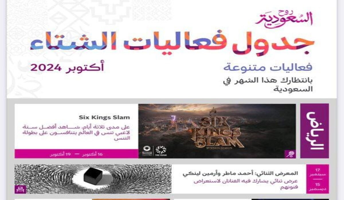 إطلاق تقويم شتاء السعودية بفعاليات ترفيهية مختلفة في 7 وجهات سعودية