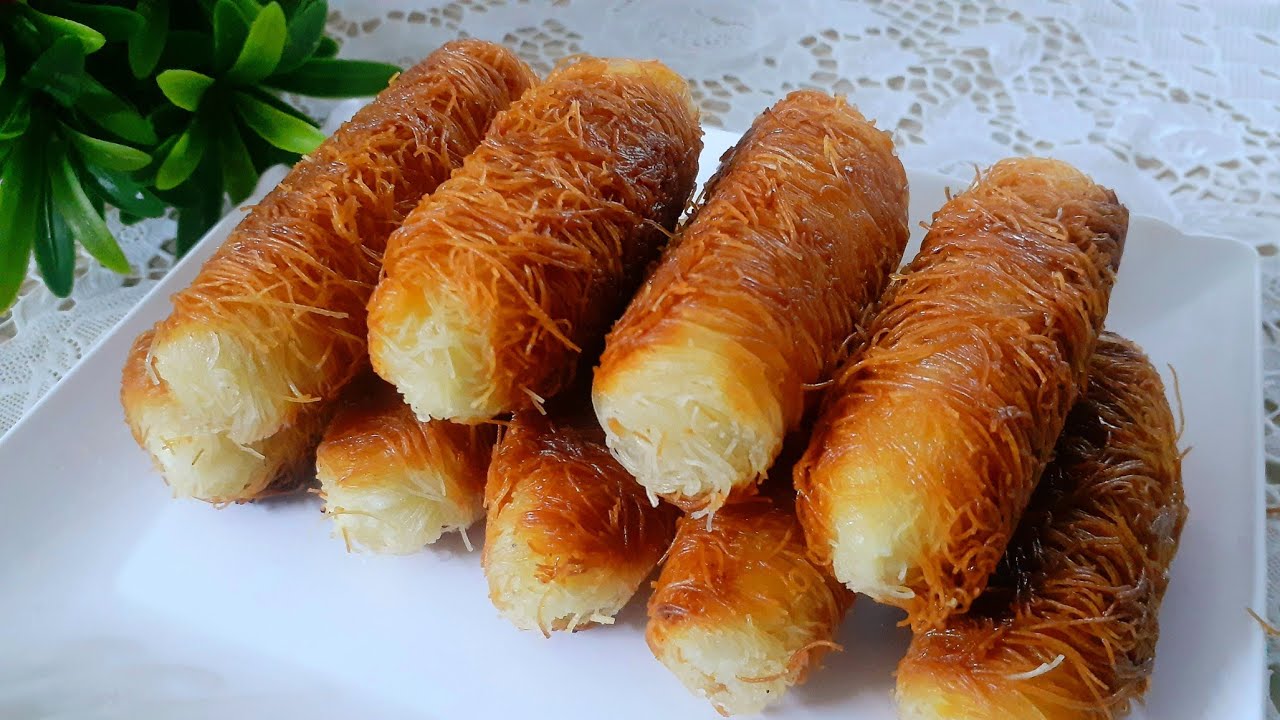 أصابع الكنافة بالقشطة