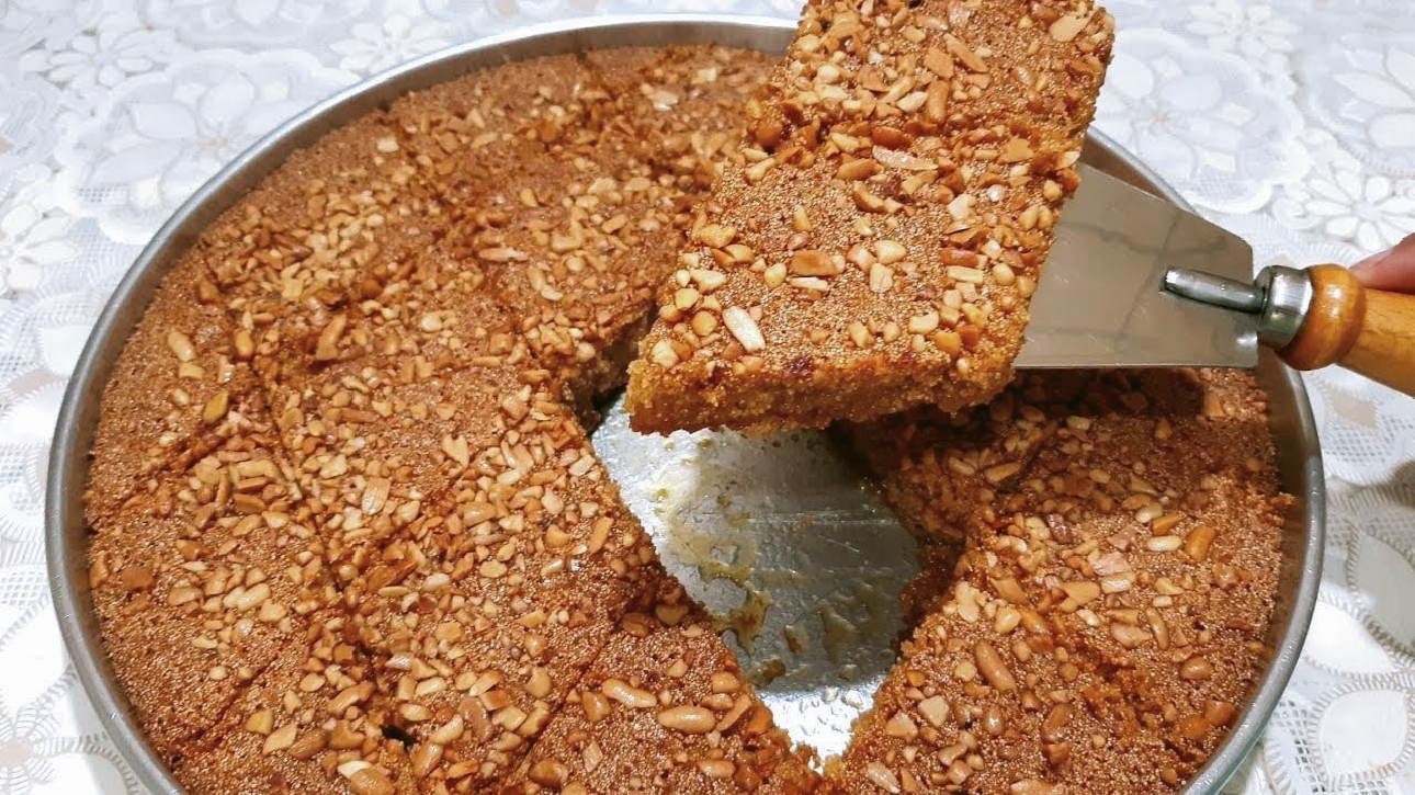 بسبوسة سميد بالسكر المكرمل