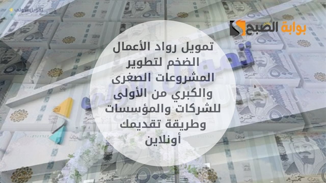 تمويل رواد الأعمال الضخم لتطوير المشروعات الصغرى والكبري من الأولى للشركات والمؤسسات وطريقة تقديمك أونلاين