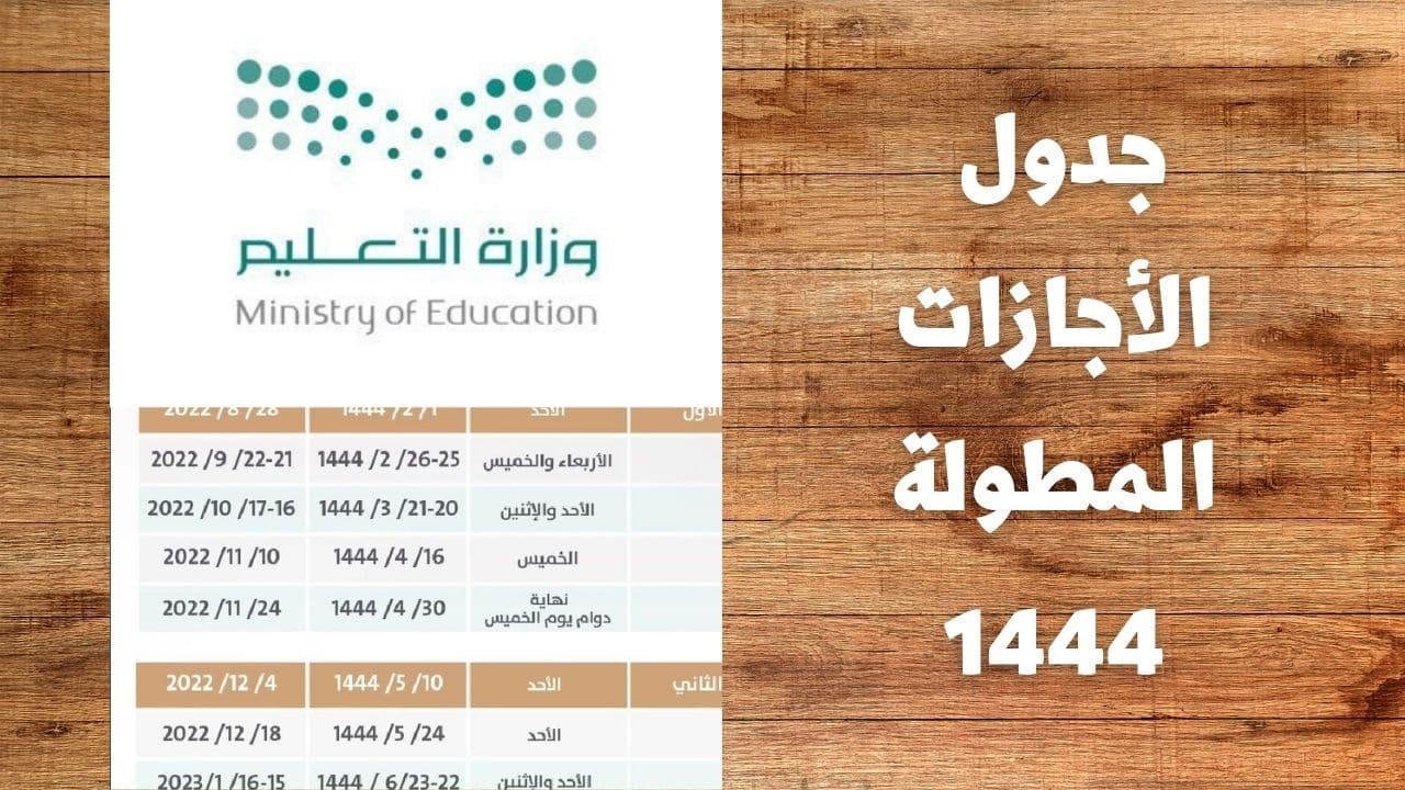 جدول الاجازات المطولة 1446