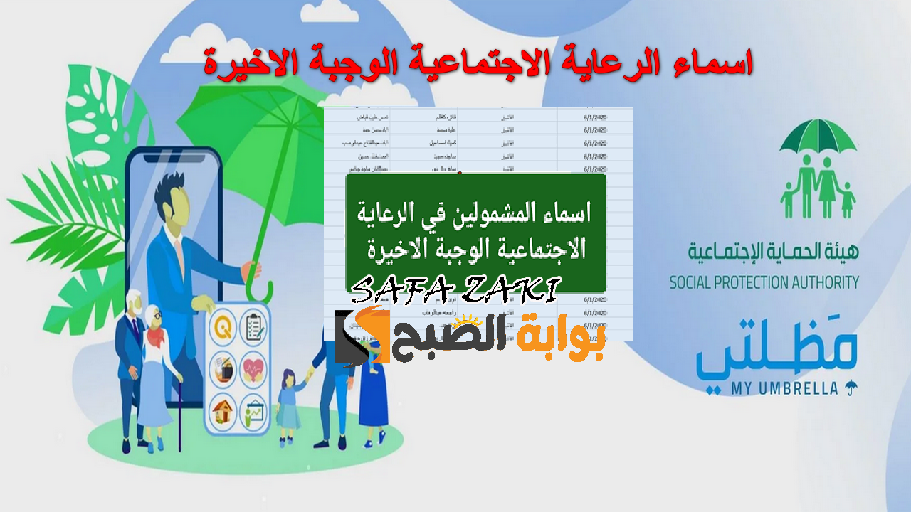 رابط تحميل أسماء الرعاية الاجتماعية الوجبة الأخيرة 2024