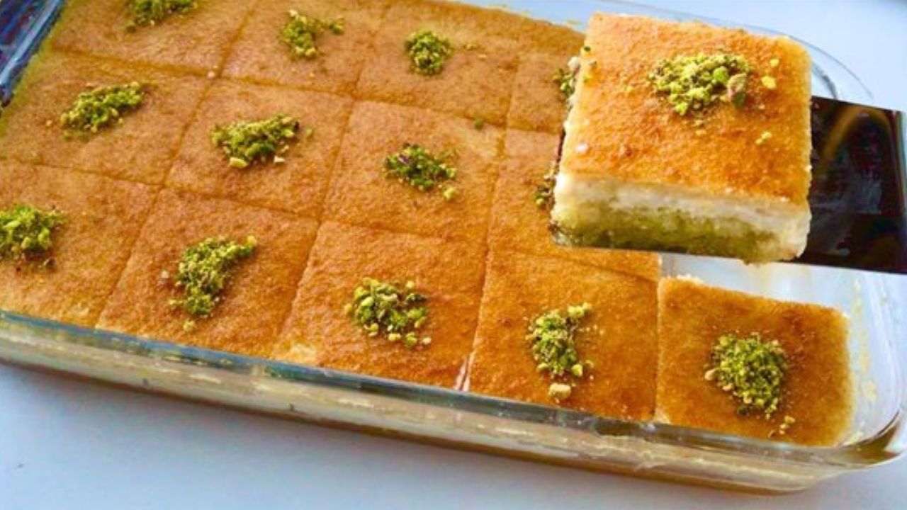 طريقة عمل البسبوسة بالقشطة