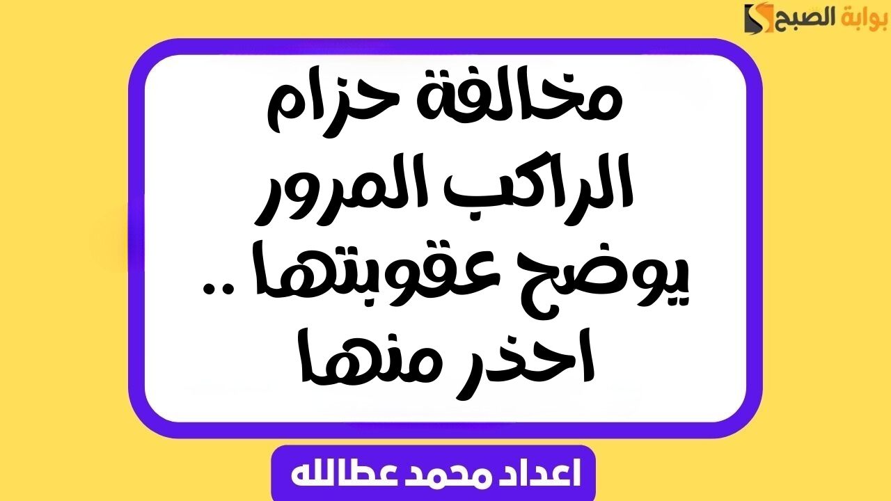 مخالفة حزام الراكب