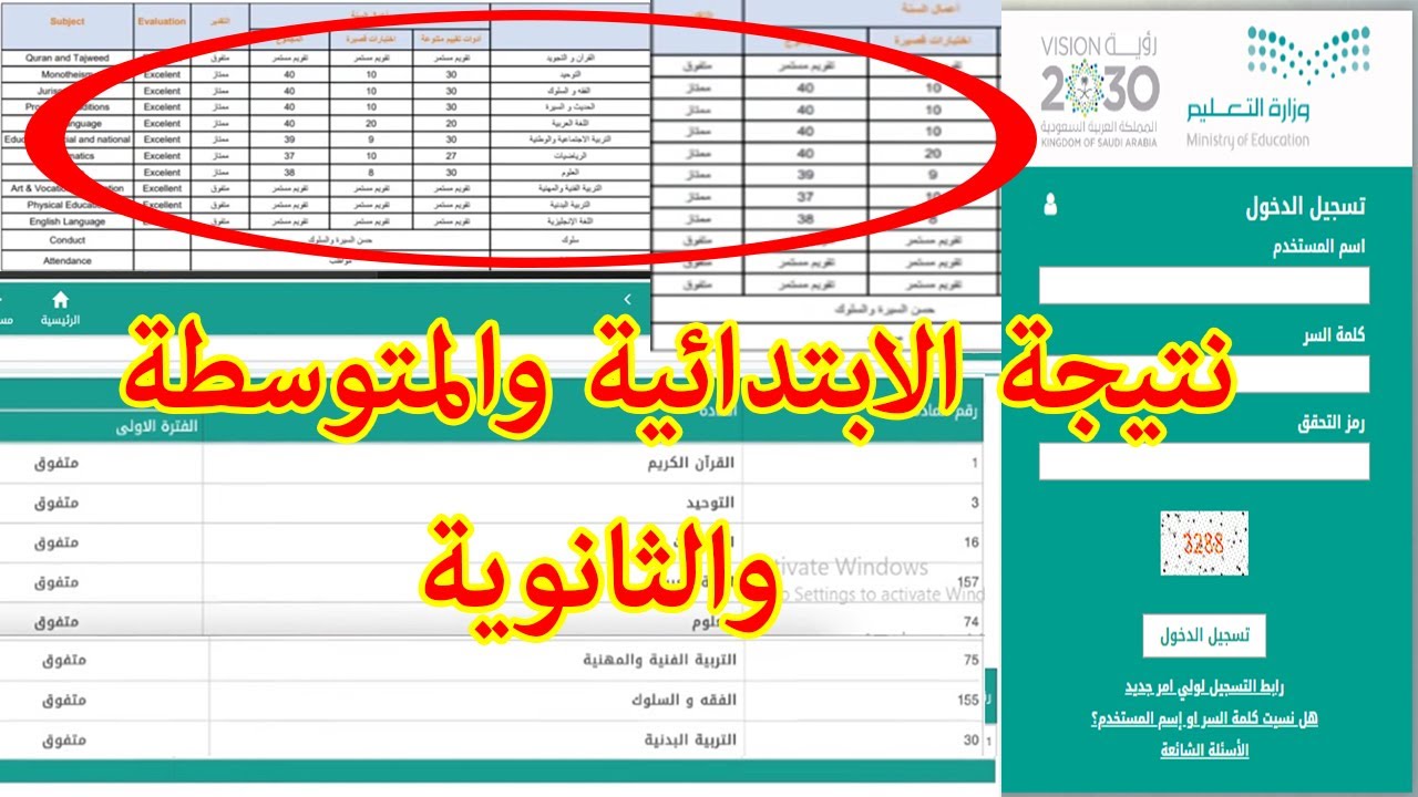 نتائج نظام نور