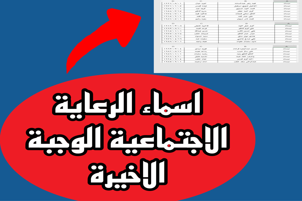 أسماء الوجبة السابعة بالرعاية الاجتماعية