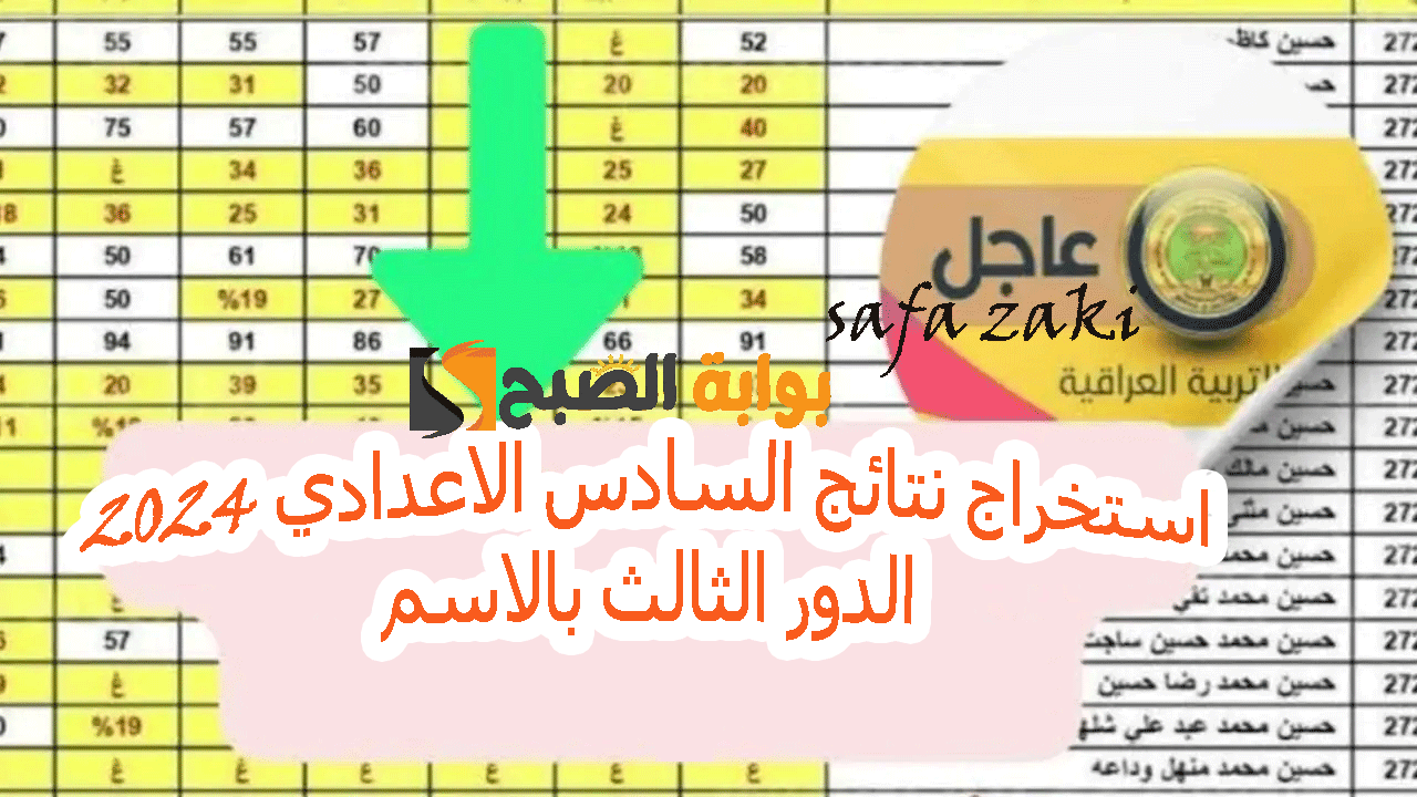  استخراج نتائج السادس الاعدادي 2024 الدور الثالث بالاسم