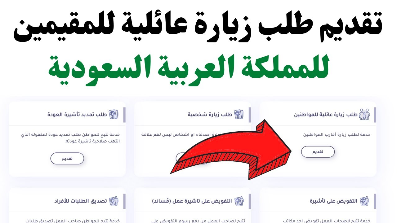 شروط تقديم طلب زيارة عائلية للمقيمين