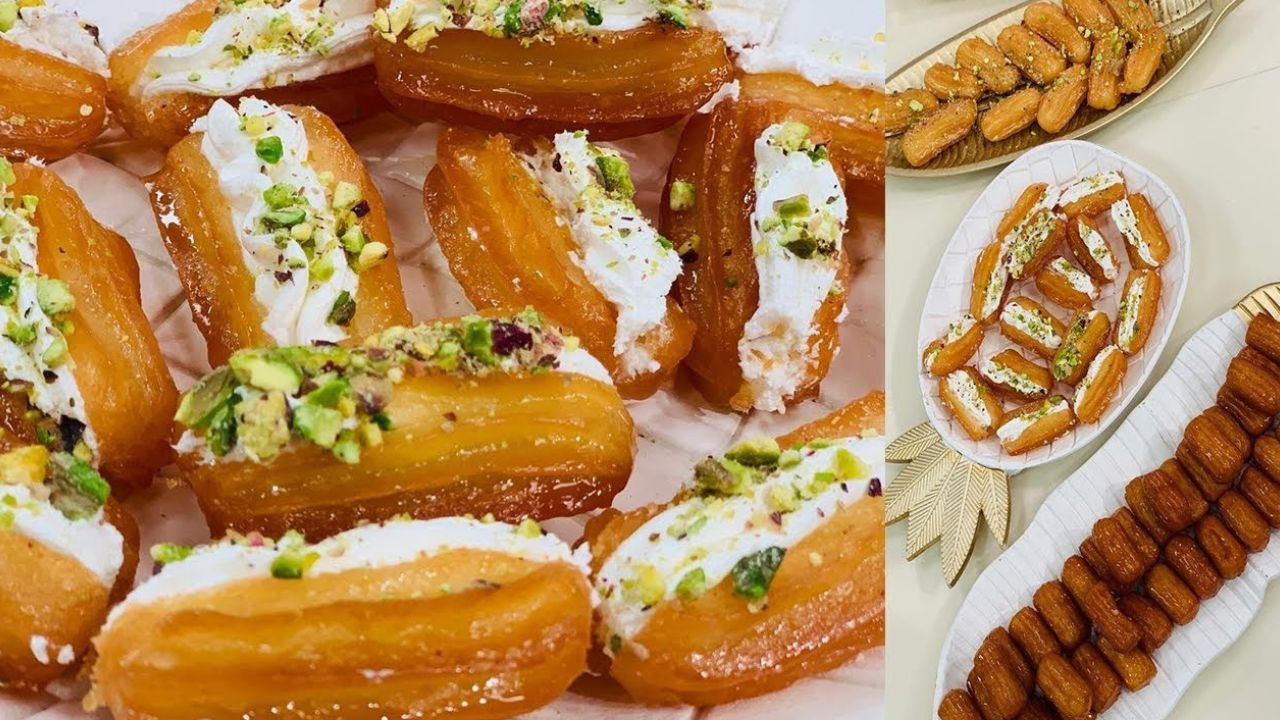 طريقة عمل بلح الشام بالكريمة