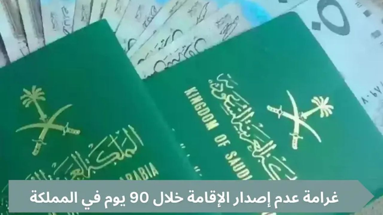غرامة عدم إصدار الإقامة خلال 90 يوم في المملكة