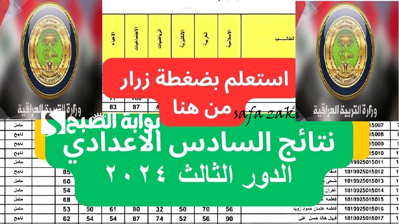 نتائج السادس الاعدادي الدور الثالث 2024