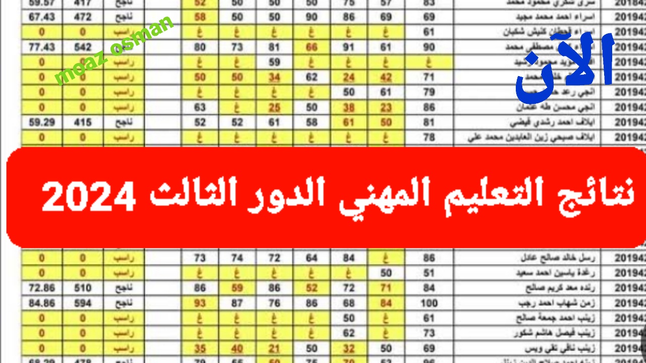 “تم الرفع” نتائج التعليم المهني الدور الثالث 2024 في جميع المحافظات بالعراق.. وتنزيل الكشوفات PDF