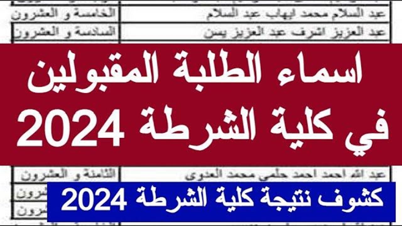 أسماء نتيجة كليه الشرطة