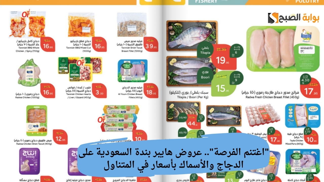 "اغتنم الفرصة".. عروض هايبر بندة السعودية على الدجاج والأسماك بأسعار في المتناول