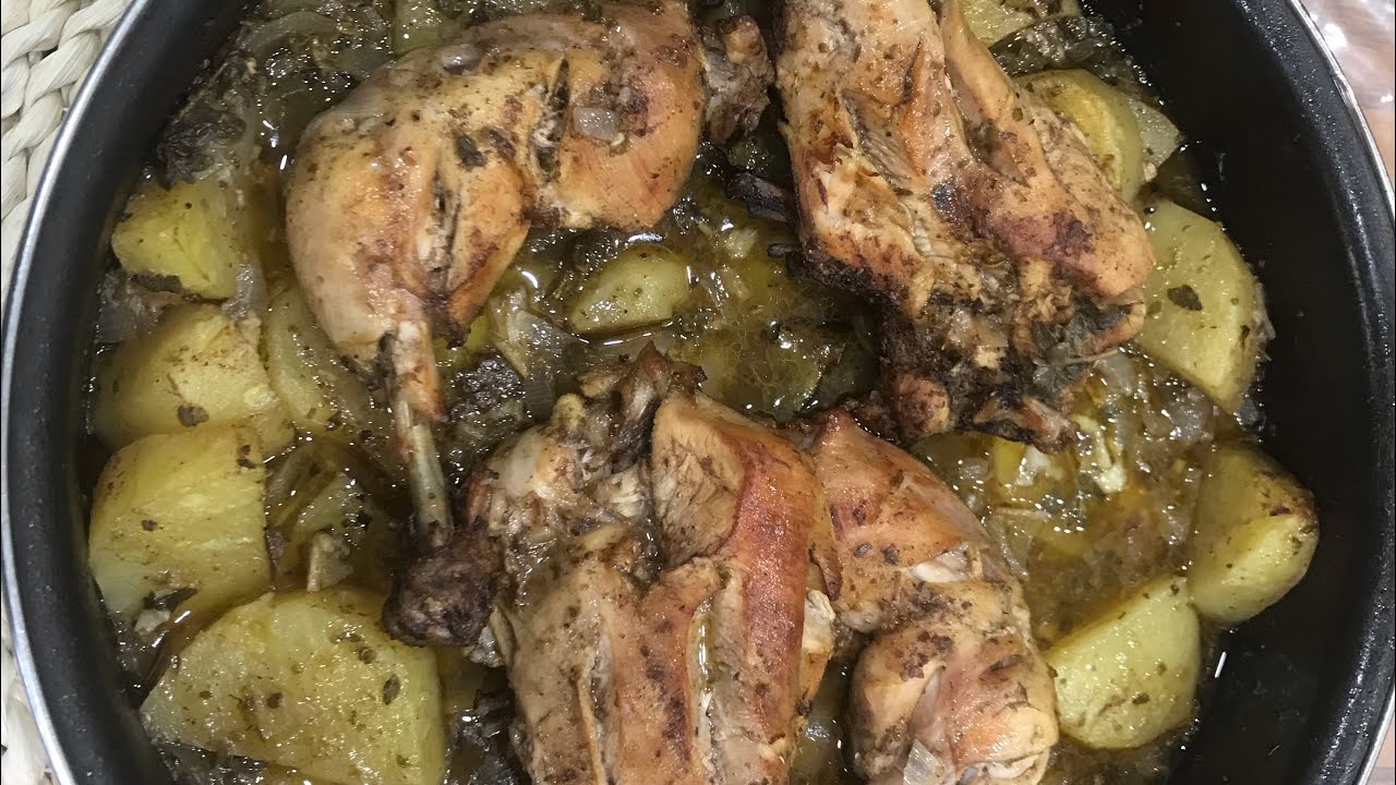 الفراخ بزيت الزيتون والزعتر