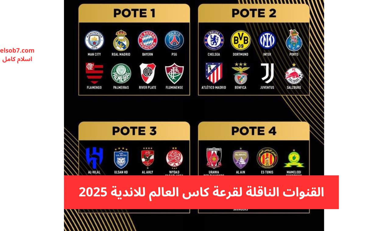 القنوات الناقلة لقرعة كاس العالم للاندية 2025