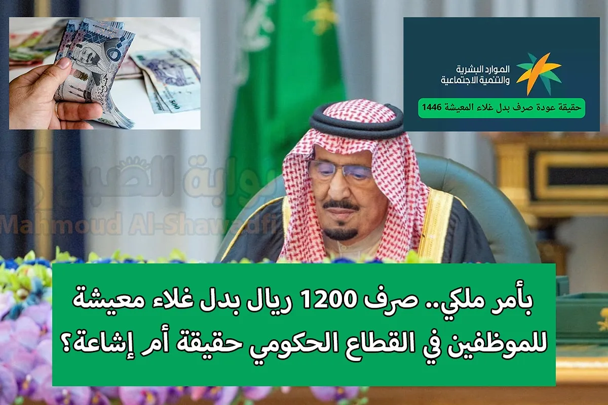 بأمر ملكي.. صرف 1200 ريال بدل غلاء معيشة للموظفين في القطاع الحكومي حقيقة أم إشاعة؟