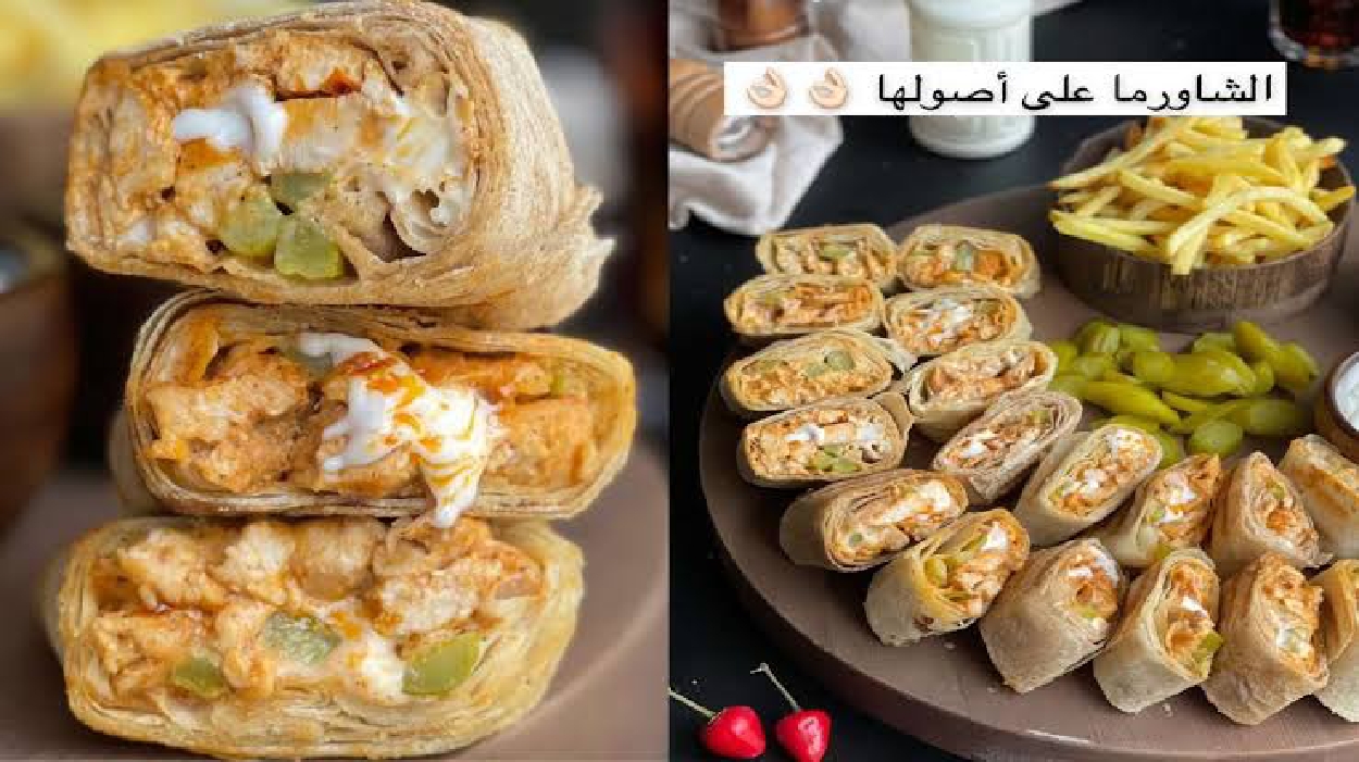 ساندوتش شاورما بالثومية سوري بالوصفة الأصلية