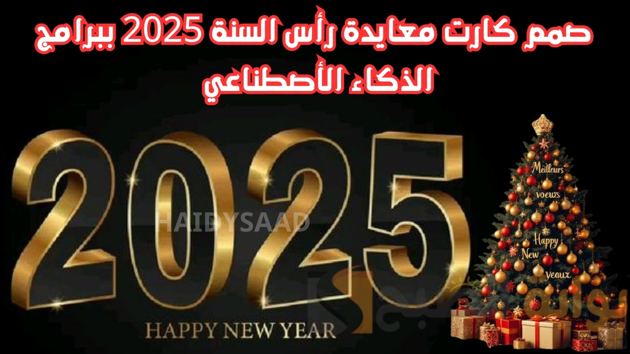 صمم كارت معايدة رأس السنة 2025 ببرامج الذكاء الاصطناعي