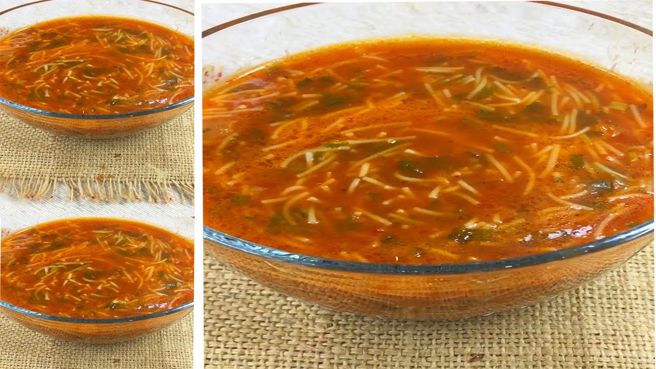 طريقة عمل شوربة الشعيرية بالطماطم صحية ومغذية أحلي من المطاعم