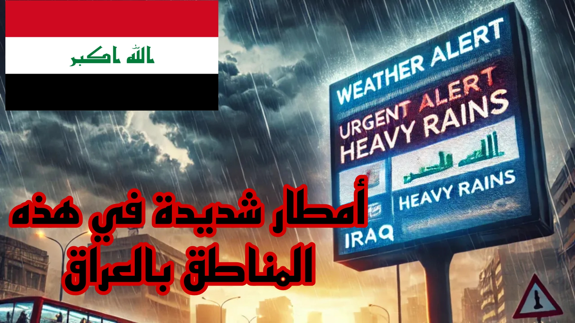تحذيرات عاجلة من هيئة الأنواء الجوية بالعراق بسبب الأمطار الشديدة في هذه المناطق.. الزمو اماكنكم