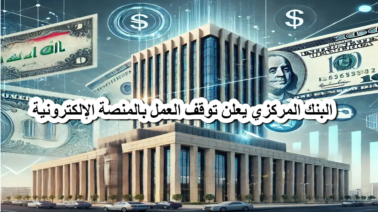 البنك المركزي يعلن توقف العمل بالمنصة الإلكترونية